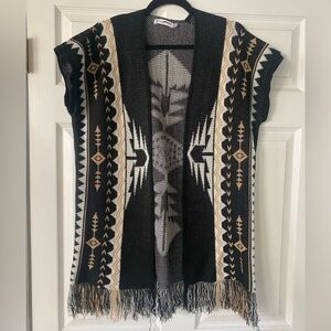 The Original Stitch Aztec Cardigan Short Sleeve Topper Womens Size S/M Light